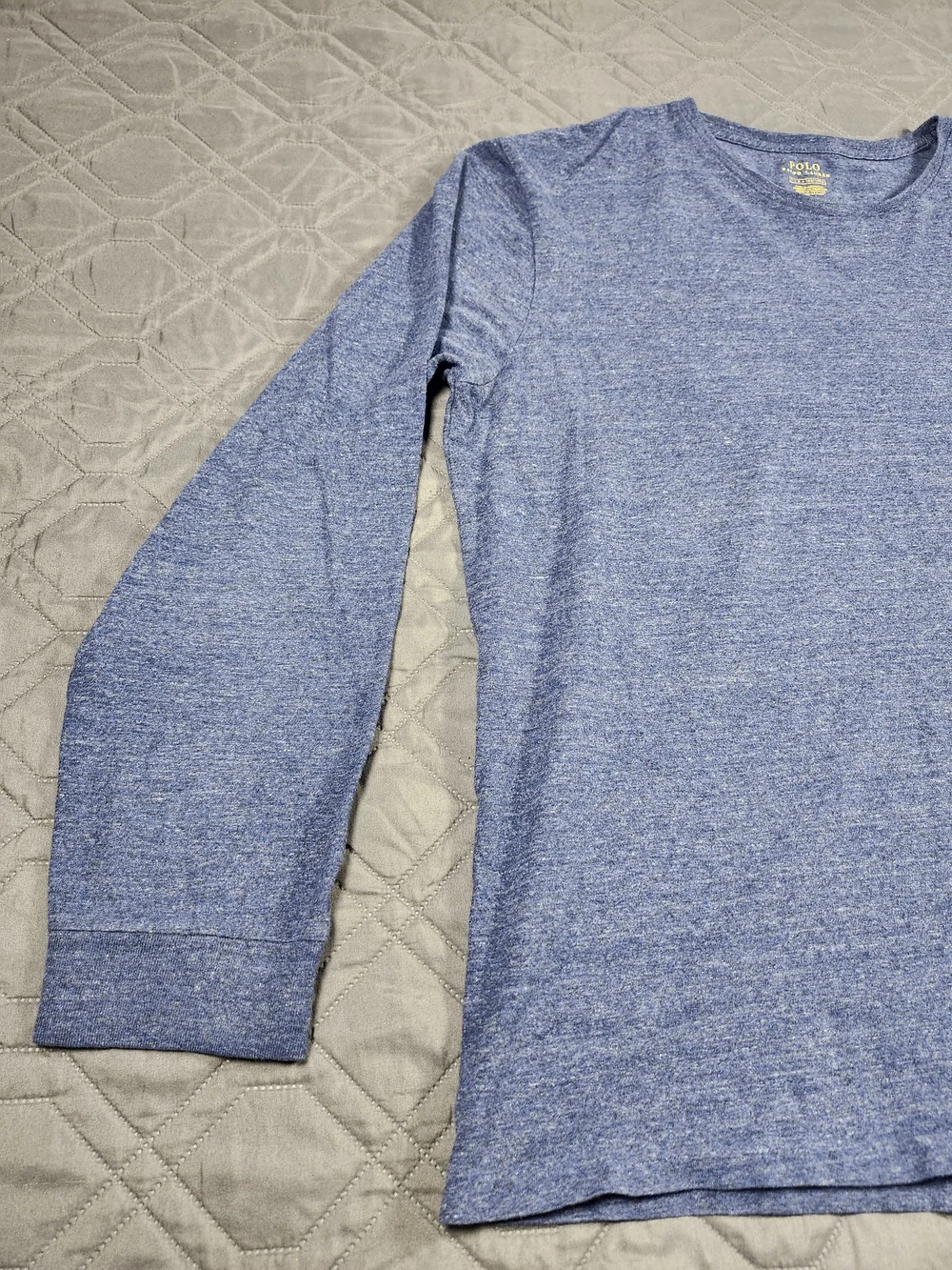 Polo Ralph Lauren blue heather long-sleeve crewneck t-shirt embroidered logo L